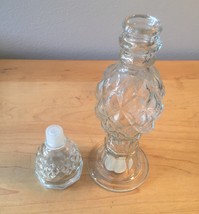 70s Avon Pressed Clear Glass candleholder/cologne bottle (Charisma) image 4