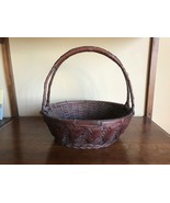 VINTAGE JAPANESE BAMBOO FLOWER BASKET with Handle. - $545.68 MXN