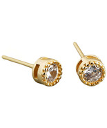 Anyco Earrings Stud Simple Color Lace Zircon Round Small Trendy Gold Charm - $19.45
