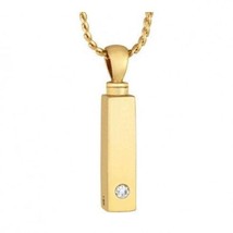 Gold Bar Crystal 14 KT Gold Cremation Jewelry Urn - £633.29 GBP