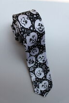 Halloween Pumpkin Emotional Face White SLIM Necktie - $19.99