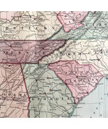 1879 Map South Central Atlantic US Victorian Harpers Geography 1st Editi... - $79.99