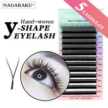 NAGARAKU 5 cases YY shape hand woven premium mink eyelashes extension ma... - £56.63 GBP