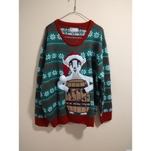 Men&#39;s Ugly Christmas Sweater XXL Holiday Llama Goat in Barrell Lights Oversized - £15.01 GBP