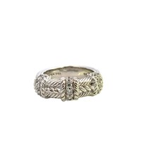 Vintage Sterling Silver Judith Ripka Thai Rope Cable w/ CZ Stone Accent ... - $74.25
