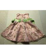 Toddler Girl's George Beautiful Pink & Green Dress 18 M Tulle Slip Button Back  - $8.99