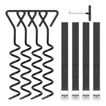 Trampoline Stakes Heavy Duty Trampoline Parts, Corkscrew Shape Steel Stakes Anch - £24.28 GBP