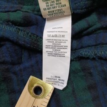 L.L. Bean Men's M Relaxed Fit Full Zip Hoodie Jacket Blue/Green Plaid Flannel image 4