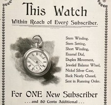 Perry Mason Pocket Watch 1897 Advertisement Victorian XL Accessory Jewelry DWII1 - £30.84 GBP