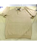 Brooks Brothers Country Club Mens Beige Silk-Blend Polo Sweater Long Sle... - $33.28 CAD