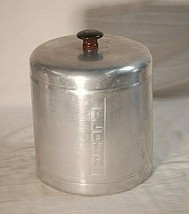 Century 1950’s Spun Aluminum Silver Flour Kitchen Canister Jar Wooden Kn... - £23.34 GBP