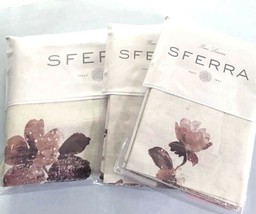 Sferra Barletta F/Queen Duvet Cover Shams 4 PC. Brick Floral Cotton Percale New - $268.90