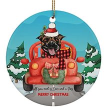 hdhshop24 Love and Stafforshire Bull Terrier Dog Merry Christmas Ornamen... - $19.75