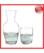 Elegant Bedside Water Carafe &amp; Glass Set - Compact with Tumbler Lid, 26 Oz - $691.71 MXN