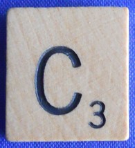 Scrabble Tiles Replacement Letter C Natural Wooden Craft Game Piece Part - £0.96 GBP