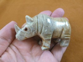 (Y-RHI-400) red gray Rhinoceros Rhino carving gemstone SOAPSTONE figurin... - £16.53 GBP