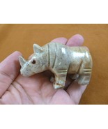 (Y-RHI-400) red gray Rhinoceros Rhino carving gemstone SOAPSTONE figurin... - £16.42 GBP