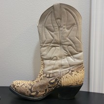 Vintage 80s Vaquero Gray Leather / Rattlesnake Western Cowboy Boots Mens... - $139.80
