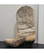 Vintage 80s Vaquero Gray Leather / Rattlesnake Western Cowboy Boots Mens... - $191.68 CAD