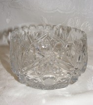 Vintage Crystal Rose Candy Bowl Daisy Pineapple Cut 10-f - $460.95 MXN
