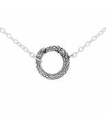 Sterling Silver Removable Ouroboros Charm Holder Necklace - $1,367.11 MXN