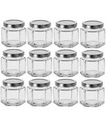 12 Pcs 4 Oz Hexagon Glass Jars With Silver Lids (4 Oz, Silver) - $42.99