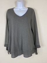 reCreation Womens Size M Gray Knit V-neck Blouse Long Bowtie Sleeve - $10.05