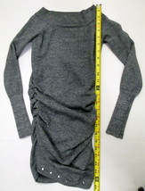 Derek Heart Gray Ruched Sweater Jr&#39;s XS Acrylic Blend Slinky Stretch - £10.67 GBP