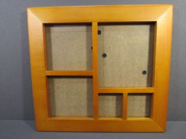 Picture Frame 5 Views Cut to Fit 8.5&quot; x 9&quot; Honey Wood Tone Glass Front Modern - $9.77