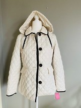 NWT Kate Spade Women&#39;s Quilted Hooded Jacket Cream Small - £238.45 GBP