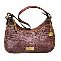 Brahmin Lacy Shoulder Bag 3 Tones of Brown Leather Purse Handbag Gold Accents - £76.30 GBP