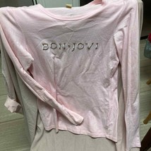 Vintage Rare Pink Bon Jovi Long Sleeve Concert Shirt Size M 2007 Lost Hi... - $29.70