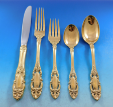 Grand Duchess Gold by Towle Sterling Silver Flatware Set 12 Service 60 pc Dinner - £4,005.89 GBP