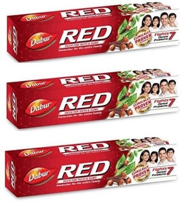 Dabur Red Ayurvedic Toothpaste 200gm, Pack of 3, Strong Tooth and Gum - £26.35 GBP