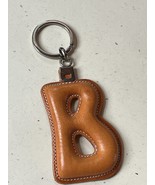 Made in Italy Puffy Brown Leather Initial Letter B Key Chain Backpack De... - £15.50 GBP