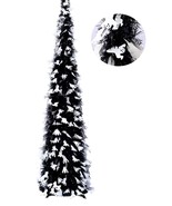 Halloween Artificial 5ft Tree Pop Up Silver Ghost Sequin Tree with Tinse... - £27.52 GBP
