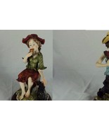 AURO BELCARI FIGURINE SCULPTURE Lot of 2 STATUE GIRL ICE CREAM DOG - $6.73 CAD