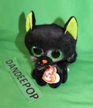 Ty Beanie Boo&#39;s Oleander Stuffed Animal Black Cat Halloween Beanie Babie - £15.52 GBP