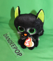 Ty Beanie Boo&#39;s Oleander Stuffed Animal Black Cat Halloween Beanie Babie - £14.78 GBP