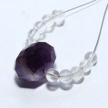 Amethyst Rondelle Crystal Quartz Beads Briolette Natural Loose Gemstone Jewelry - £2.50 GBP