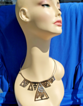 STERLING SILVER 950 Deco Necklace 54 Gr Vintage Egyptian Revival Designe... - $470.25