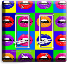 Vivd Lips Pop Art Double Gfci Light Switch Cover College Dorm Room Office Decor - $13.94