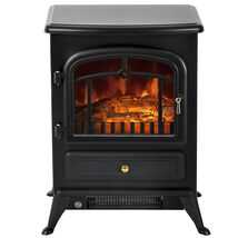 HOMCOM 22" Electric Fireplace Heater Stove w/LED Flames Black - $126.99