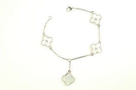Mixed Cluster Mother of Pearl Silver Bracelet - £60.13 GBP