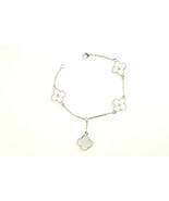 Mixed Cluster Mother of Pearl Silver Bracelet - £59.87 GBP