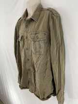 American Eagle Outfitter XXL Drab Grunge Cotton Canvas Epaulette Shirt - $14.85