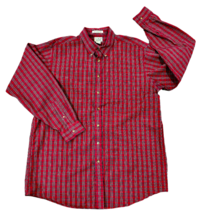 LL Bean Mens Shirt Size XLT Red Scottish Plaid Button Down Long Sleeves Cotton - £9.83 GBP