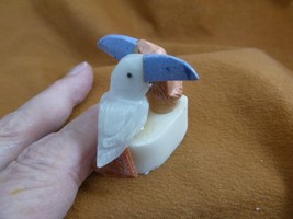 (Y-BIR-TO-470) pair of Toucans white + tan bird gemstone STONE gem Peru ... - $250.67 MXN
