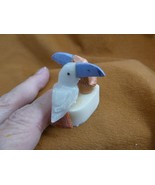 (Y-BIR-TO-470) pair of Toucans white + tan bird gemstone STONE gem Peru ... - $250.49 MXN