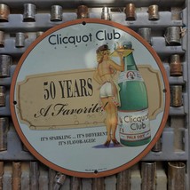 Vintage 1940 Clicquot Club Pale Dry Ginger Ale Porcelain Gas &amp; Oil Metal Sign - £97.63 GBP